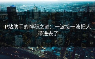 P站助手的神秘之谜：一波接一波把人带进去了