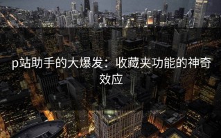p站助手的大爆发：收藏夹功能的神奇效应