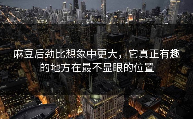 麻豆后劲比想象中更大,它真正有趣的地方在最不显眼的位置-第1张图片-p站搬运工影视网 | p站网页版推荐站 麻豆后劲比想象中更大,它真正有趣的地方在最不显眼的位置-第1张图片-p站搬运工影视网 | p站网页版推荐站